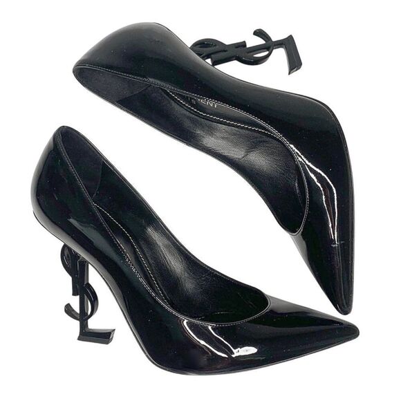 Saint Laurent Opyum 110 YSL Pumps EU 37 US 7 Black Patent Pointed High Heels - Picture 7 of 11